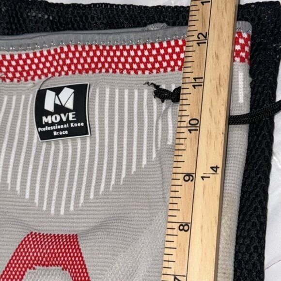 Move Professional Knee Brace With Mesh Carry Bag Large Grey & Red Design - Picture 6 of 7